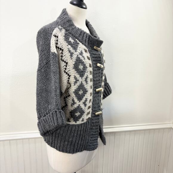 Anthropologie Elsamanda Size M Cardigan Sweater Wool Alpaca Fisherman Gorp Italy - Picture 14 of 14